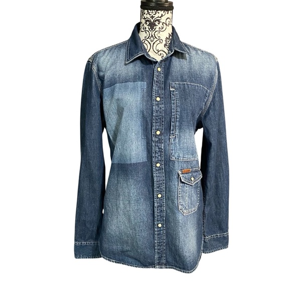 Chevignon Vintage 57 Men's Casual Denim Button Down Shirt Sz-Large - Picture 1 of 6